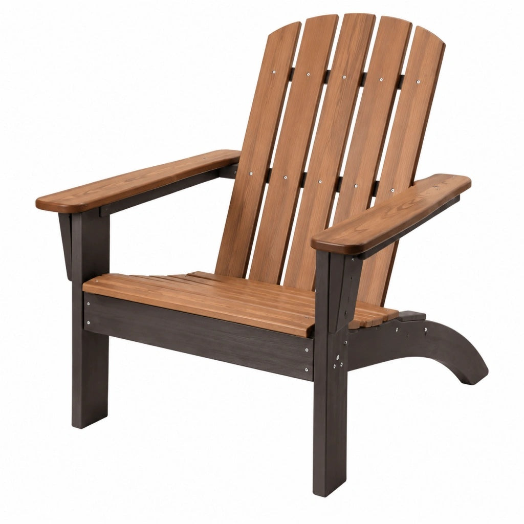 Fotel ogrodowy Adirondack 98 x 80 x 92 cm drewniany brązowy z podłokietnikami