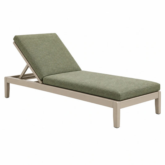 Leżak ogrodowy 200 x 70 x 35 cm z regulowanym oparciem aluminiowy zielony/beżowy